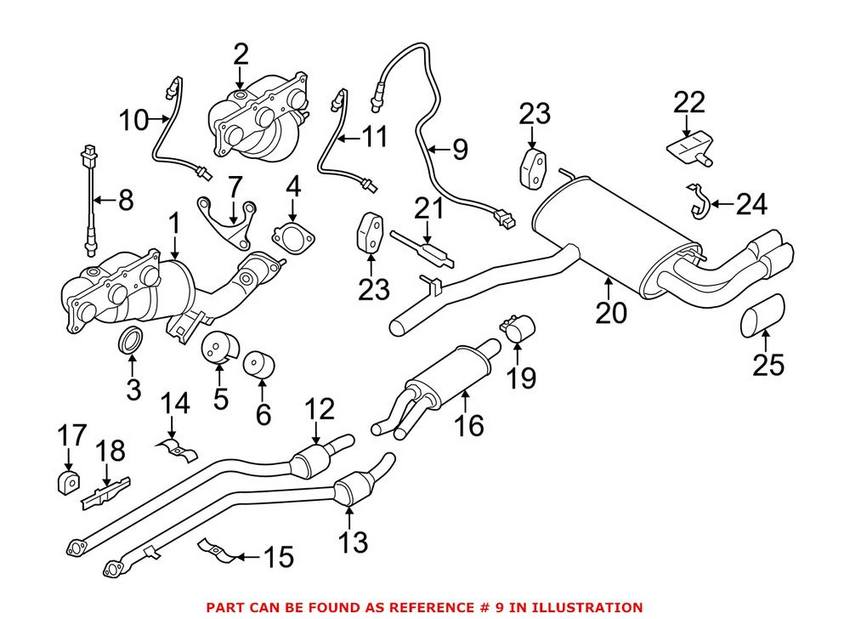 BMW Oxygen Sensor - Front (Cyl 4-6) 11787589139